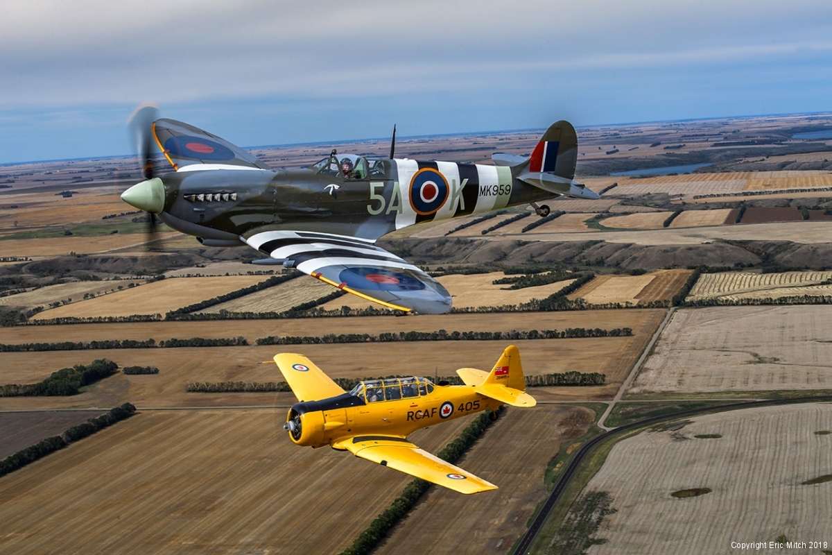 Spitfire MkIX and Hardvard Air-to-Air Warren